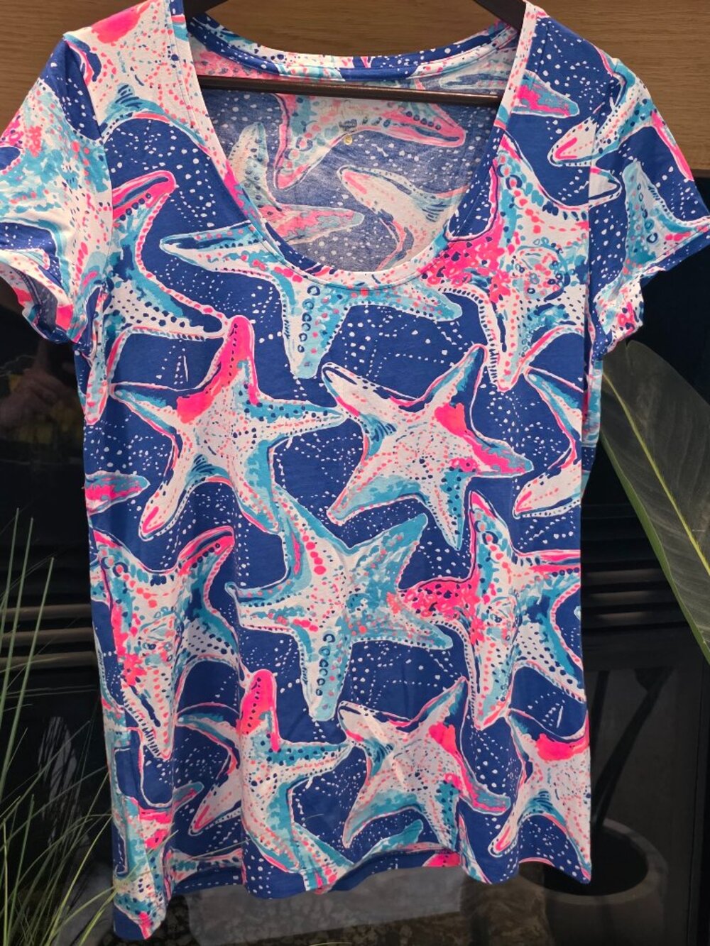 Etta Scoop Neck in Starfish Indigo Star Struck 🌴💕🤍🩵  Size Large